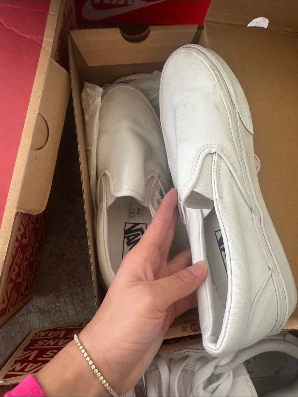 Vans Kids Slip-On Sneakers in White